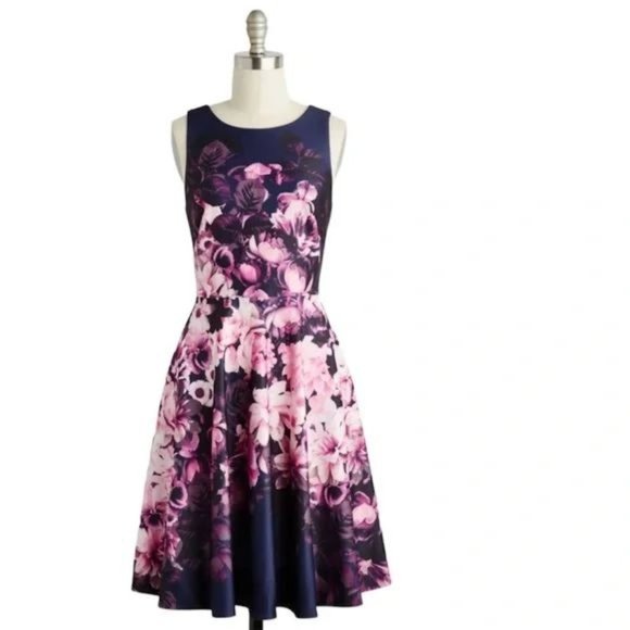 Eliza J Sleeveless Floral Fit Flare Mini Dress 2 - Picture 2 of 11